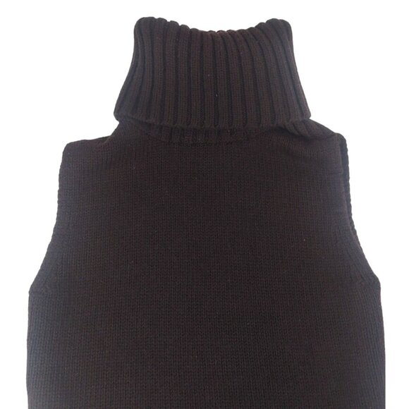 Theory 100% Wool Brown Knit Cropped Turtleneck Sweater Vest Minimalist - Size S - Picture 3 of 8